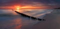 Beautiful sunrise at baltic beach Royalty Free Stock Photo