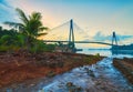 Beautiful sunrise at Barelang Bridge - Batam island Royalty Free Stock Photo