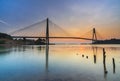 Beautiful sunrise at Barelang Bridge - Batam island Royalty Free Stock Photo