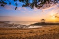 Beautiful sunrise on a beach in Bali Indonesia Royalty Free Stock Photo