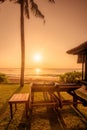 Beautiful sunrise on a beach in Bali Indonesia Royalty Free Stock Photo