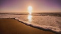 Beautiful sunrise on the beach. sunrise on the seashore.