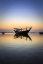 Beautiful Sunrise Boat in seaside. Dammam -Saudi Arabia