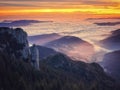 Beautiful sunrise in Ceahlau Mountains Royalty Free Stock Photo