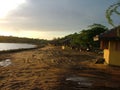 Beautiful sunrise cloudy sky from landscape view in natural woter tank