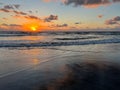 Beautiful Sunrise at Cocoa Beach, Florida on the Atlantic Ocean coast Royalty Free Stock Photo