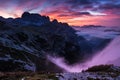 Beautiful sunrise on the Dolomites