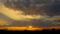 Beautiful sunrise and dramatic clouds on the sky. Royalty Free Stock Photo