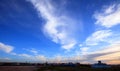 Beautiful sunrise and dramatic clouds on the sky Royalty Free Stock Photo