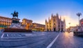 Beautiful sunrise at Duomo di Milano church in Milan, Italy Royalty Free Stock Photo