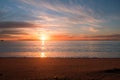 Beautiful sunrise and dusk scene over the sea in the morning Royalty Free Stock Photo