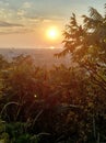 A beautiful sunrise illuminates the town of Hamilton, Ontario, Canada.