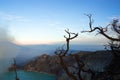 Beautiful sunrise at Kawah Ijien volcano and sulphure lake Royalty Free Stock Photo