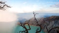 Beautiful sunrise at Kawah Ijien volcano and sulphure lake Royalty Free Stock Photo