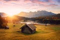 Beautiful sunrise at Lake Geroldsee Royalty Free Stock Photo