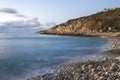 Beautiful sunrise landscape image of Church Ope Cove in Portland