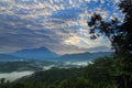 Beautiful sunrise landscape scenery with Mount Kinabalu as Background Royalty Free Stock Photo