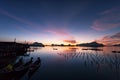 Beautiful sunrise landscape view of Samchong-tai in Phang-Nga,Thailand. Royalty Free Stock Photo