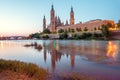 Beautiful sunrise landscape in Zaragoza. Spain.
