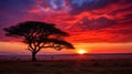 Beautiful sunrise in the Maasai Mara Kenya