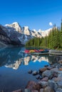 Moraine Lake in Banff National Park, Canada. Royalty Free Stock Photo