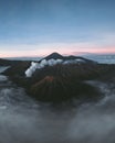 Beautiful sunrise at Mount Bromo , the active volcano in Bromo Tengger Semeru National Park, East Java, Indonesia Royalty Free Stock Photo