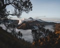 Beautiful sunrise at Mount Bromo , the active volcano in Bromo Tengger Semeru National Park, East Java, Indonesia. Royalty Free Stock Photo