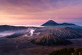 Beautiful sunrise at Mount Bromo , the active volcano in Bromo Tengger Semeru National Park, East Java, Indonesia Royalty Free Stock Photo