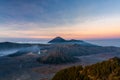 Beautiful sunrise at Mount Bromo , the active volcano in Bromo Tengger Semeru National Park, East Java, Indonesia Royalty Free Stock Photo