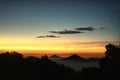 beautiful sunrise at mount Burangrang west java Royalty Free Stock Photo