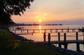 Beautiful sunrise near the waterfront residential at near Kinsale, Virginia, U.S.A
