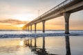 Beautiful sunrise at New Brighton Pier, Christchurch, New Zealand. Royalty Free Stock Photo