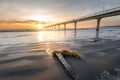 Beautiful sunrise at New Brighton Pier, Christchurch, New Zealand. Royalty Free Stock Photo