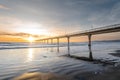 Beautiful sunrise at New Brighton Pier, Christchurch, New Zealand. Royalty Free Stock Photo