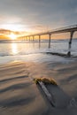 Beautiful sunrise at New Brighton Pier, Christchurch, New Zealand. Royalty Free Stock Photo