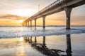 Beautiful sunrise at New Brighton Pier, Christchurch, New Zealand. Royalty Free Stock Photo