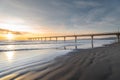 Beautiful sunrise at New Brighton Pier, Christchurch, New Zealand. Royalty Free Stock Photo