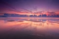 Beautiful sunrise over the beach in cherating, pahang malaysia