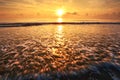 Beautiful sunrise over the beach in cherating, pahang malaysia