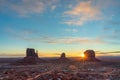 Sunrise over the Buttes of Monument Valley, Utah, USA Royalty Free Stock Photo