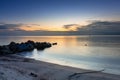 Beautiful sunrise over calm Baltic Sea in Poland Royalty Free Stock Photo