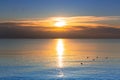 Beautiful sunrise over calm Baltic Sea in Poland Royalty Free Stock Photo