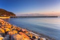 Beautiful sunrise over calm Baltic Sea in Poland Royalty Free Stock Photo