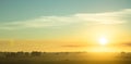 Beautiful sunrise over the fields of La Mancha plateau