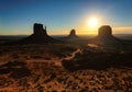 Beautiful sunrise over iconic Monument Valley Royalty Free Stock Photo