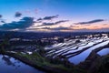 Beautiful sunrise over the Jatiluwih Rice Terraces. Royalty Free Stock Photo