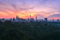 Beautiful sunrise over Kuala Lumpur cityscape