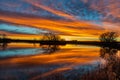 Beautiful Sunrise over a Lake in Colorado Royalty Free Stock Photo