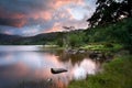 Beautiful sunrise over Llyn Gwynant in Snowdonia