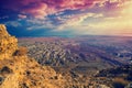 Beautiful sunrise over Masada fortress Royalty Free Stock Photo